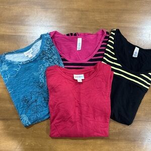 LuLaRoe Women's Short Sleeve Tops - Blue, Pink, Red, Black
